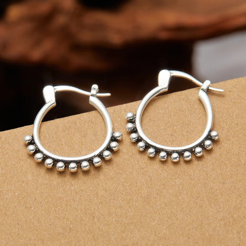 Vintage Simple U-shaped Hoop Ball Drop Earrings Women's Classic Creative Geometric Party Jewelry Gift Accessories