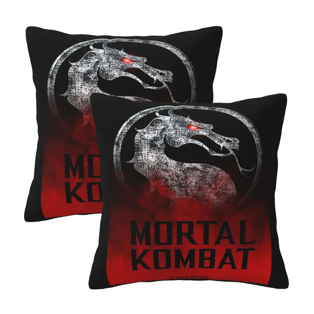 Mortal Kombat Logo 2 pcs Square Pillowcase Pillow Cover Cushion Decor Comfort Throw Pillow for Home Living Room