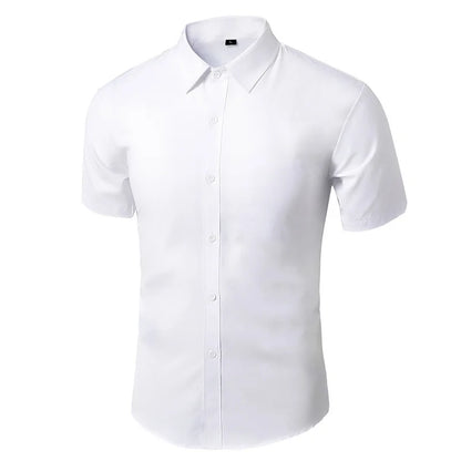 All Season Fashion Men's Business Dress Slim Fit Working Shirt Anti-Wrinkle Solid Long Sleeve Social Formal Shirts For Men