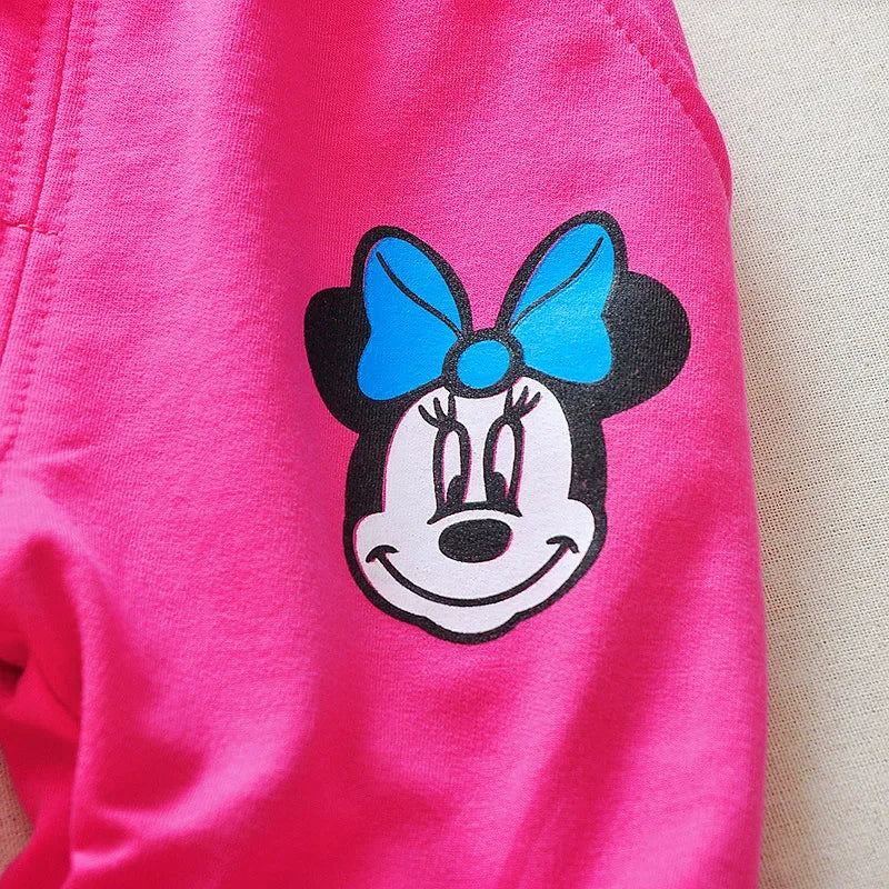 Baby Girls Minnie Mickey Clothing Set Children Spring Autumn 3Pcs Sets Hooded Jacket Coat Vest Pants Suits Kids Cartoon Clothes