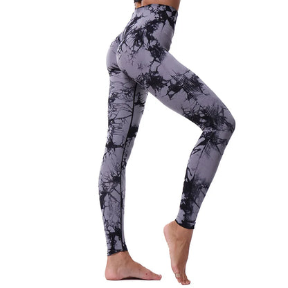 Stretchy High Waist Women Gym Yoga Leggings Seamless Athletic Exercise Fitness Pants Eye Catching Trainning Leggings