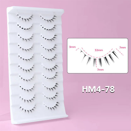 Lower Eyelashes Pack Under Eye Lashes Soft Lower Eyelashes 100% Handmade Clear Band Manga Bottom Lashes Makeup Tools