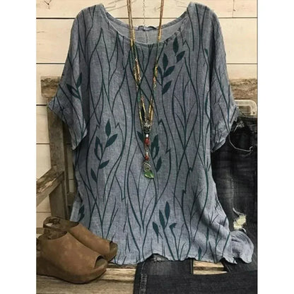 Plus Size Half Sleeves Vintage Blouse