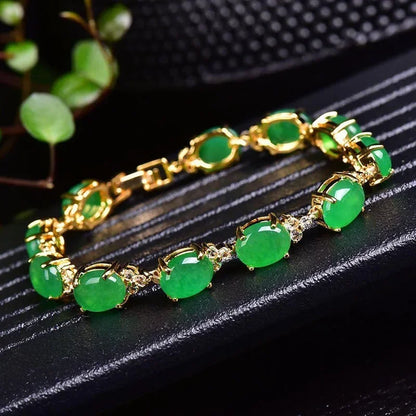 Natural Green Jade Agate LOVE Beads Bracelet Adjustable Bangle Charm Jewelry Yoga Water Drop Shell Flower Pendant Bracelet Woman