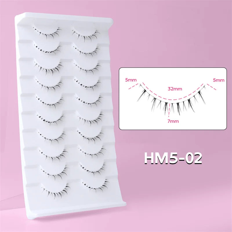 Lower Eyelashes Pack Under Eye Lashes Soft Lower Eyelashes 100% Handmade Clear Band Manga Bottom Lashes Makeup Tools