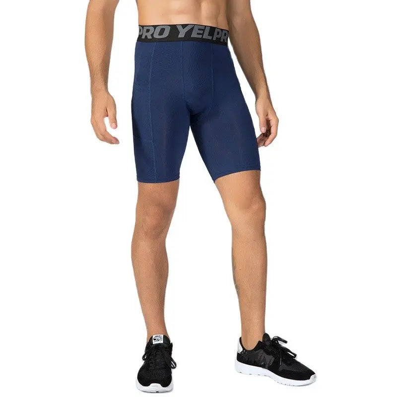 Men Compression Sports Tights Shorts With Pockets Outdoor Fitness Workout Running Underwear Athletic Gym Training Pants Leggings