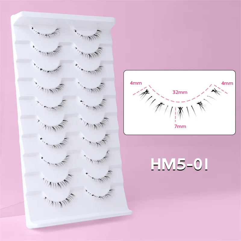 Lower Eyelashes Pack Under Eye Lashes Soft Lower Eyelashes 100% Handmade Clear Band Manga Bottom Lashes Makeup Tools