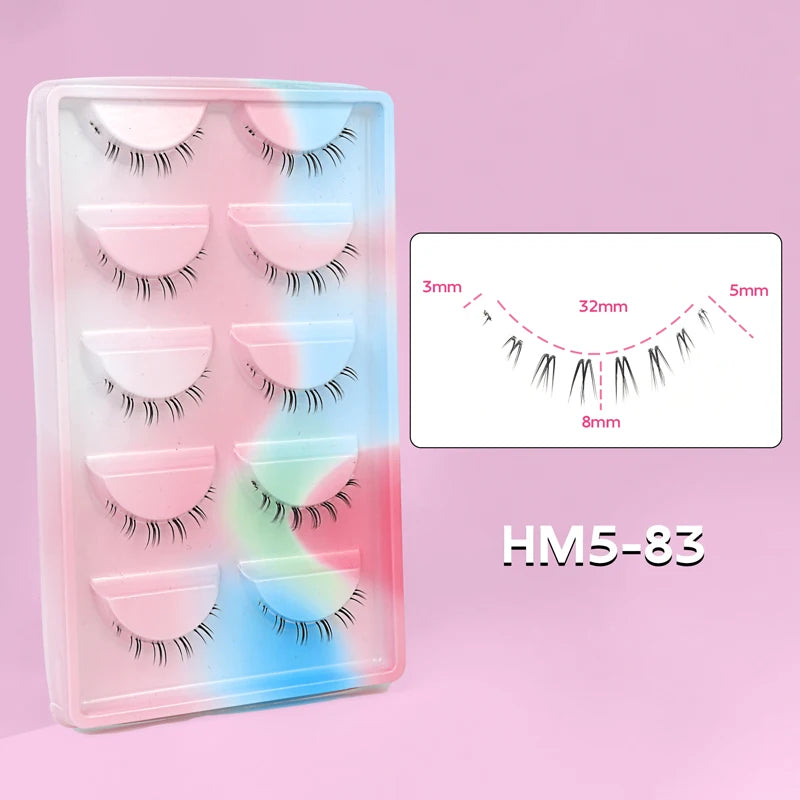 Lower Eyelashes Pack Under Eye Lashes Soft Lower Eyelashes 100% Handmade Clear Band Manga Bottom Lashes Makeup Tools