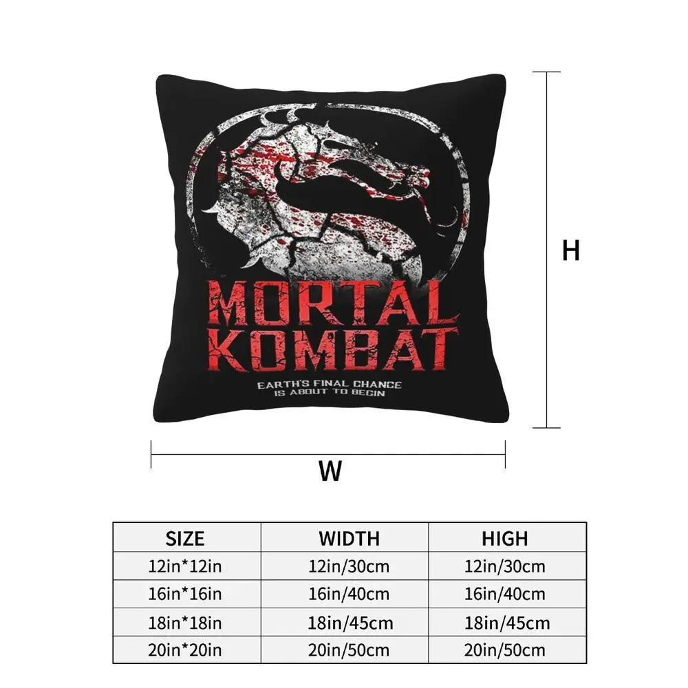 Mortal Kombat Logo 2 pcs Square Pillowcase Pillow Cover Cushion Decor Comfort Throw Pillow for Home Living Room