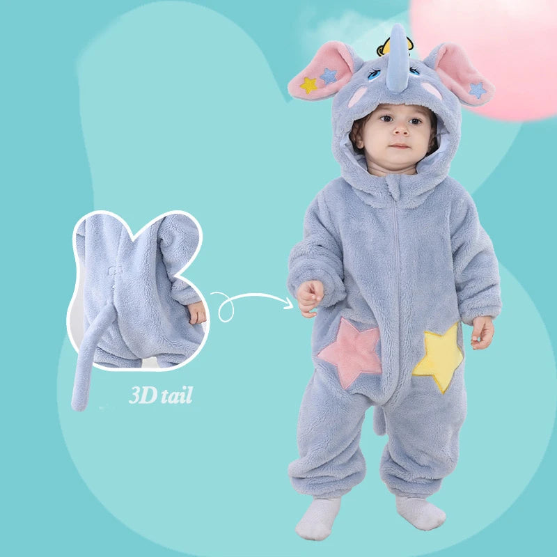 Elephant Onesies Baby Clothing Animal Kigurumi Newborn Cartoon Pajamas Infant Jumpsuit Kids Halloween Cosplay Costume Outfits