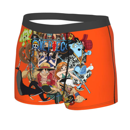 Best One Collage Collection Poster Man's Boxer Briefs Luffy Highly Breathable Underpants Top Quality Print Shorts Birthday Gifts