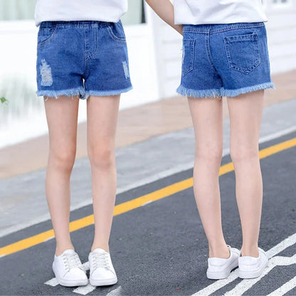 Kid 2025 Summer Denim s For Fashion Girl Princess Jeans Children Pants Shorts Flower Girls Clothing