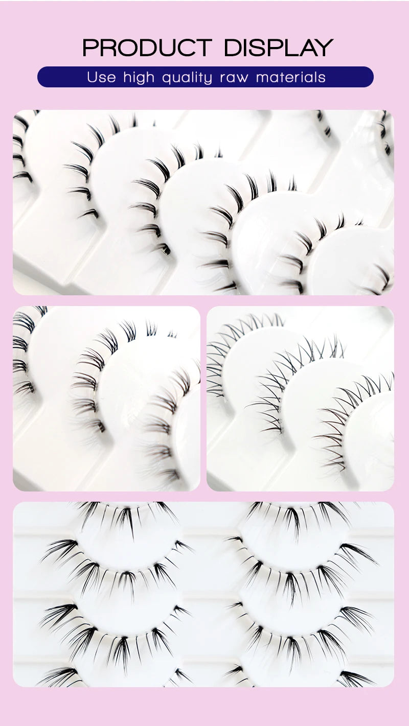 Lower Eyelashes Pack Under Eye Lashes Soft Lower Eyelashes 100% Handmade Clear Band Manga Bottom Lashes Makeup Tools