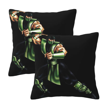 Mortal Kombat Logo 2 pcs Square Pillowcase Pillow Cover Cushion Decor Comfort Throw Pillow for Home Living Room