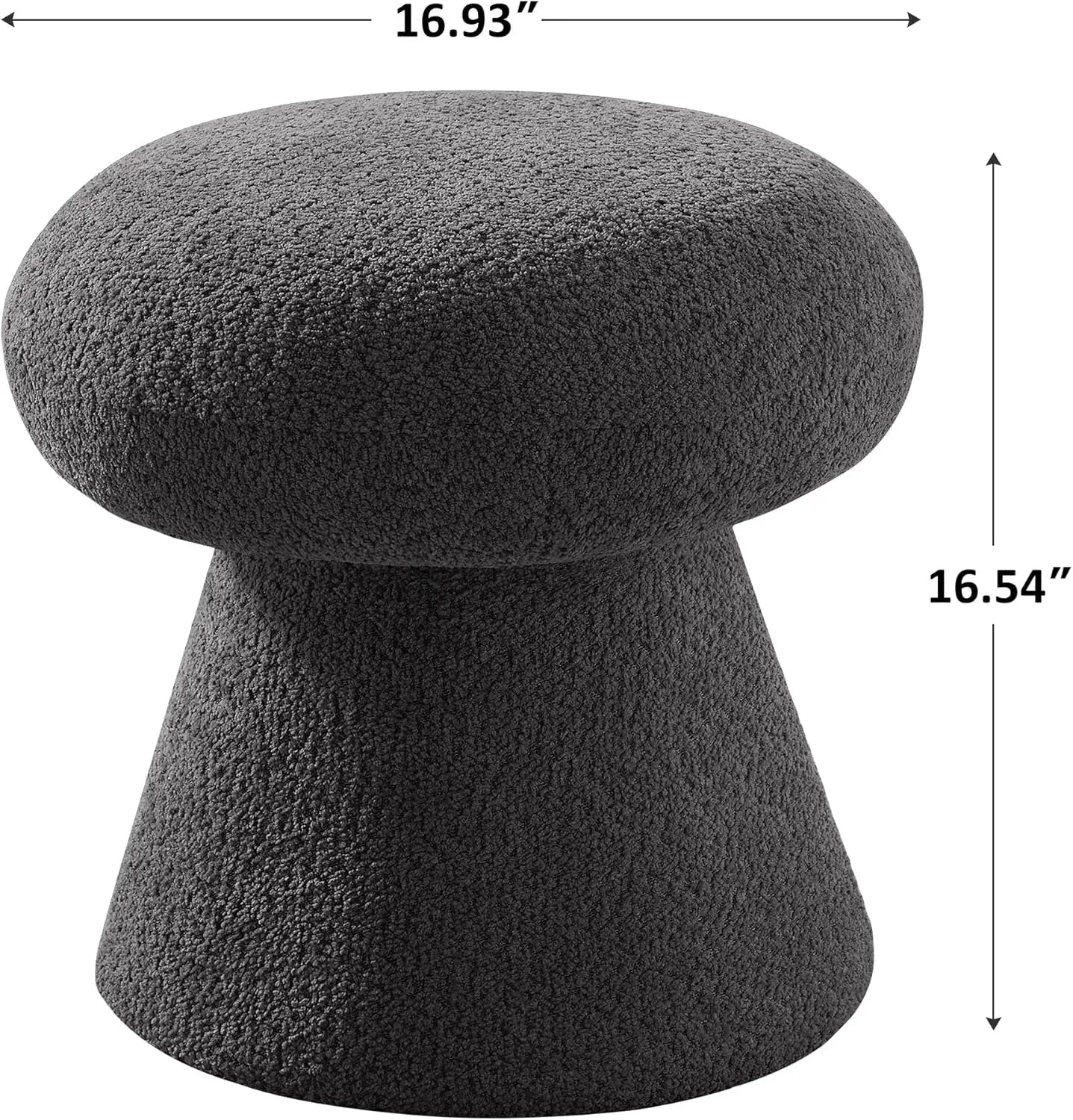 Round Footstool Ottoman, Mushroom Foot Rest Stool, Small Upholstered Boucle Footstool Ottoman for for Makeup, Living Room