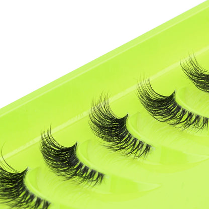 YSDO 3/10 Pairs Cat Eye Lash Wispy Half Lashes Natural False Eyelashes Extensions Fluffy Volume 3D Mink Lashes Makeup Faux Cils