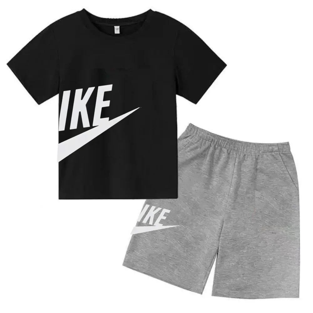 Brand Print Fan Clothes Children Teen T Shirt Suit Summer Top +shorts 2 Pcs Set Short Sleeve Casual Fashion Boys Girls Kid Set