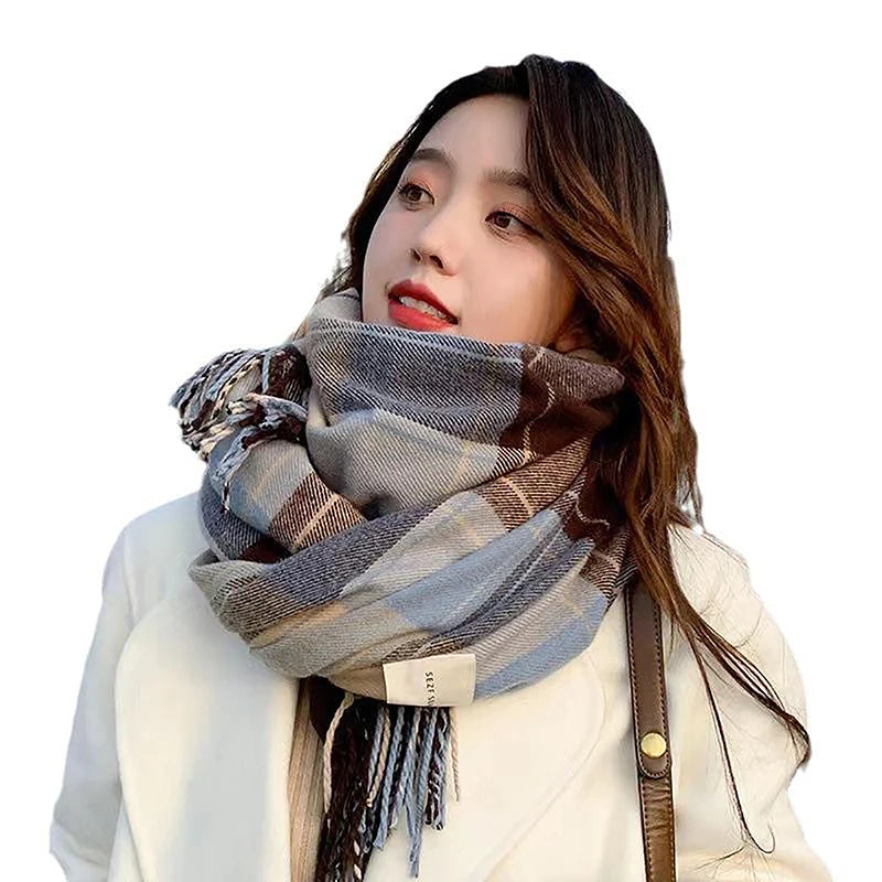 New Fashion Winter Plaid Scarf Female Autumn And Winter Everything New Casual Classic Imitation Cashmere Plaid