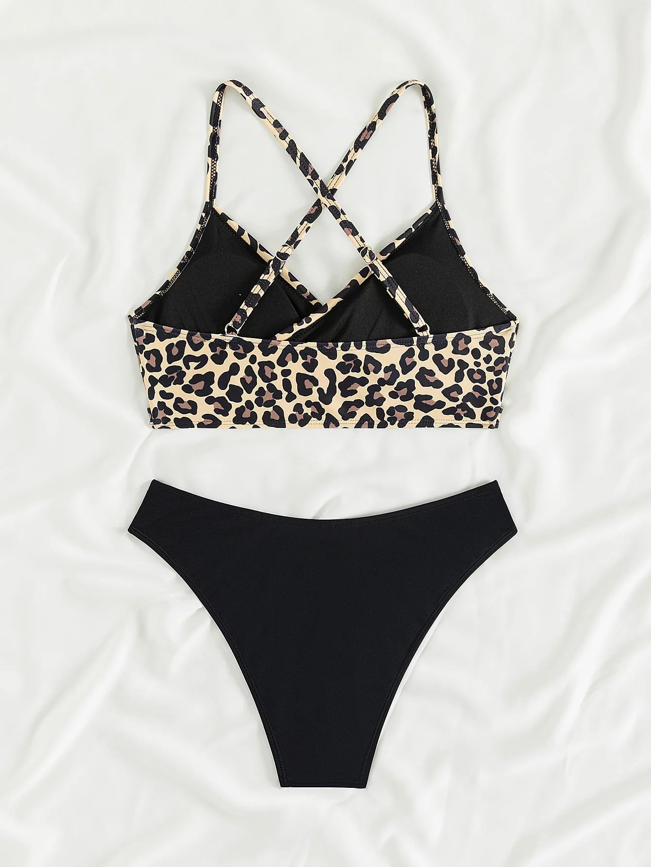 Leopard Patterned Print Bikini 2 Piece Bathing Suit