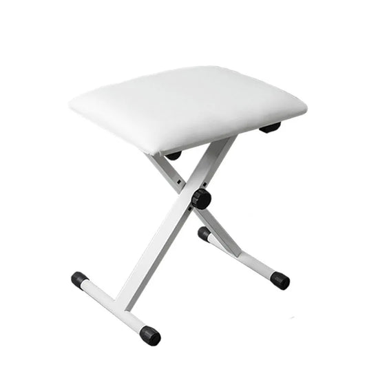 White Piano Stool X-Shaped Keyboard Stools, 3 Gears Height Adjustable, Musical Instrument, Piano Accessories