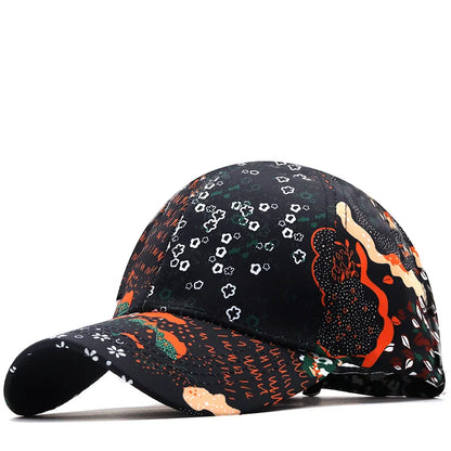 New Print Flower Baseball Caps for Men and Women Summer Sun Hat Visor Cap Adjustable Bonne Hats Gorras