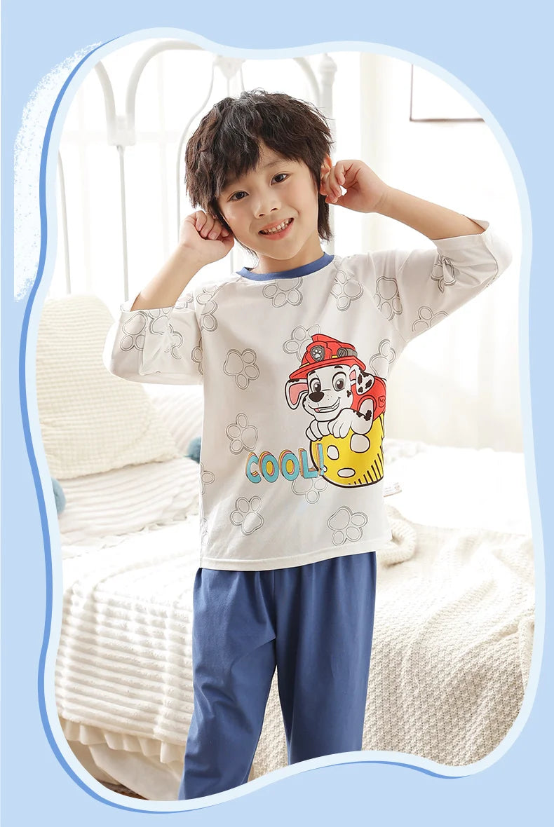 Genuine Paw Patrol Skye Chase Thin Children's Pajamas Sets Spring Summer Cartoon Students Tops Pants Kids Boys girls Sleepwear