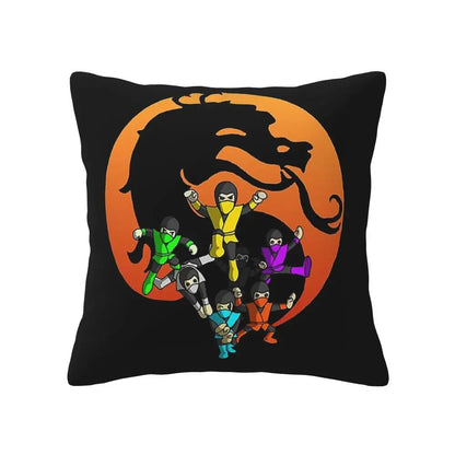 Mortal Kombat Logo 2 pcs Square Pillowcase Pillow Cover Cushion Decor Comfort Throw Pillow for Home Living Room