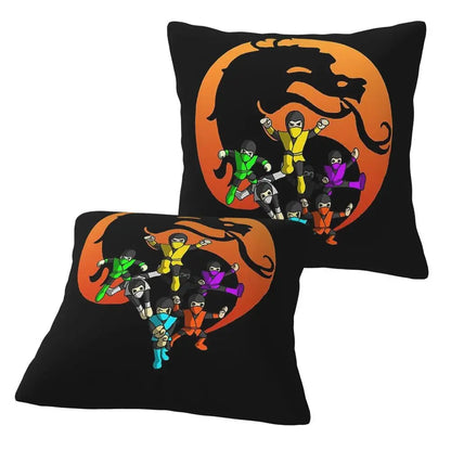 Mortal Kombat Logo 2 pcs Square Pillowcase Pillow Cover Cushion Decor Comfort Throw Pillow for Home Living Room