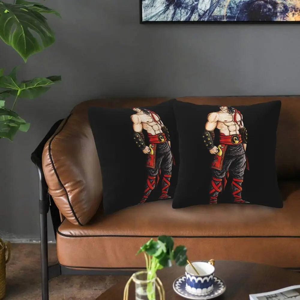 Mortal Kombat Logo 2 pcs Square Pillowcase Pillow Cover Cushion Decor Comfort Throw Pillow for Home Living Room