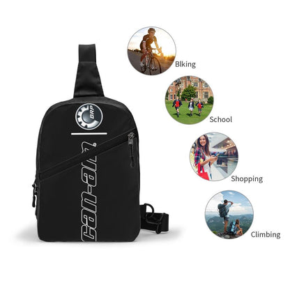 custom Motorcycle BRP Can-Am Print Sling Chest Bag Custom Crossbody Shoulder Backpack for Men Traveling Daypack