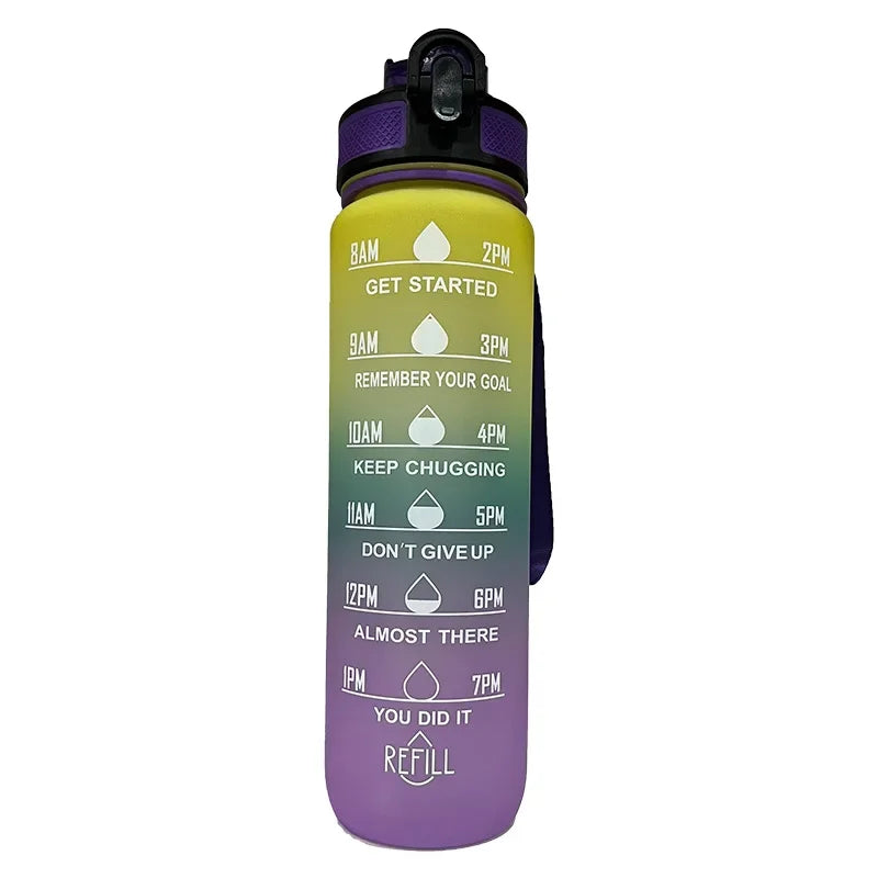 1 Liter Water Bottle Motivational Sport Water Bottle Leakproof Bottles Drinking Outdoor Travel Gym Fitness Jugs For Kitchen Cups