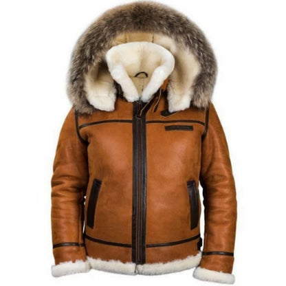 Plush Jacket Men Integrated Leather Fur Comfortable Thick Insulation Long Sleeved Solid Color Casual Versatile Zippered Jacket