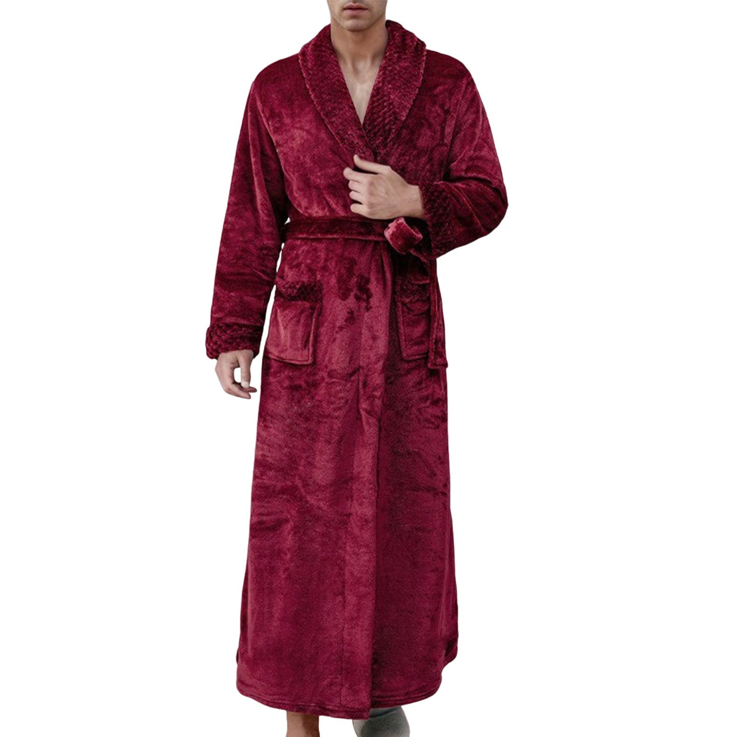 Women and  Men Winter Plus Size Thicken Warm Flannel Hooded Bathrobe Extra Long Coral Fleece Bath Robe Night Dressing Gown Sleepwear