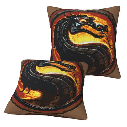 Mortal Kombat Logo 2 pcs Square Pillowcase Pillow Cover Cushion Decor Comfort Throw Pillow for Home Living Room