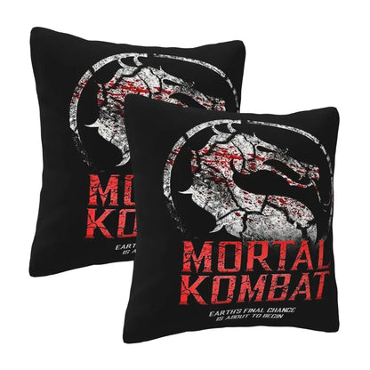 Mortal Kombat Logo 2 pcs Square Pillowcase Pillow Cover Cushion Decor Comfort Throw Pillow for Home Living Room