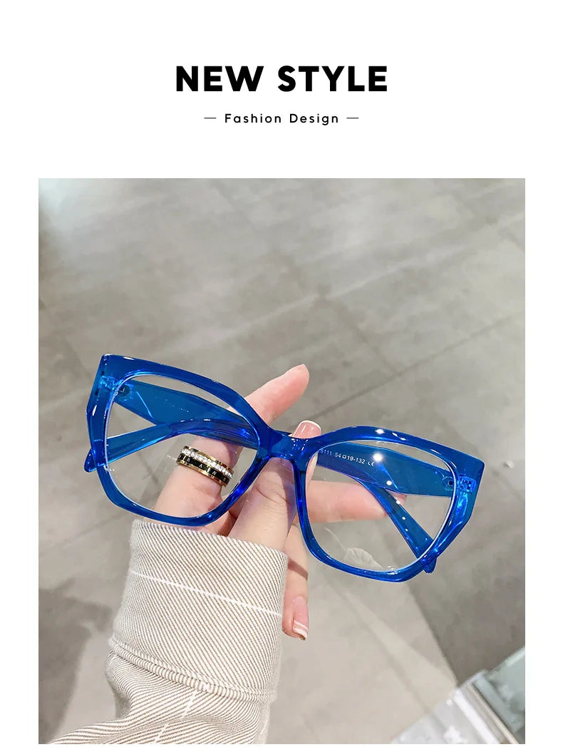 Cat Eye Optical Eyeglasses Frames For Women Brand Designer Fashion Luxury Anti Blue Light Computer Eye Glasses Ladies Eyewear