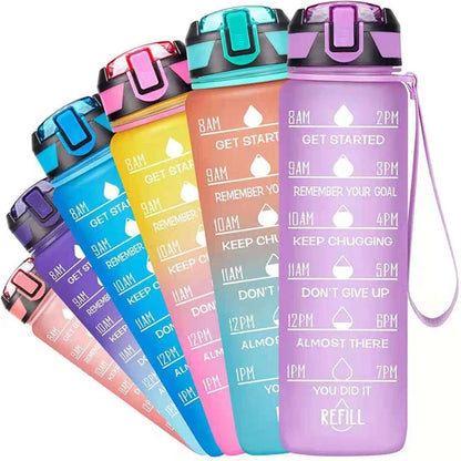 1 Liter Water Bottle Motivational Sport Water Bottle Leakproof Bottles Drinking Outdoor Travel Gym Fitness Jugs For Kitchen Cups