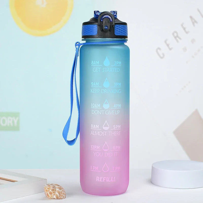 1 Liter Water Bottle Motivational Sport Water Bottle Leakproof Bottles Drinking Outdoor Travel Gym Fitness Jugs For Kitchen Cups