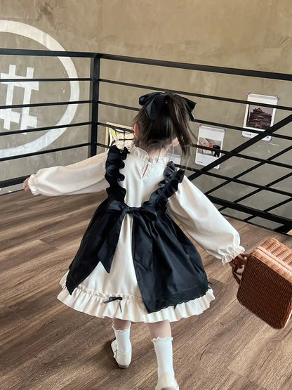 Spring Kids Girl Nolita Set 2023 New Children’s Clothing Long-sleeved Shirt + Overalls Dress 2PCS Suit Baby Girl Clothes Set