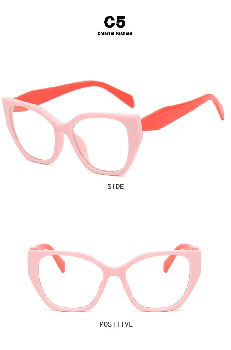 Cat Eye Optical Eyeglasses Frames For Women Brand Designer Fashion Luxury Anti Blue Light Computer Eye Glasses Ladies Eyewear