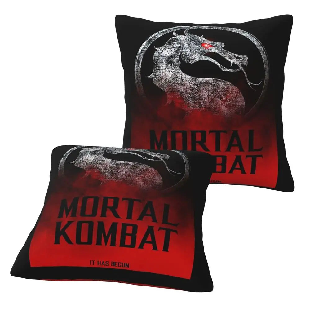 Mortal Kombat Logo 2 pcs Square Pillowcase Pillow Cover Cushion Decor Comfort Throw Pillow for Home Living Room