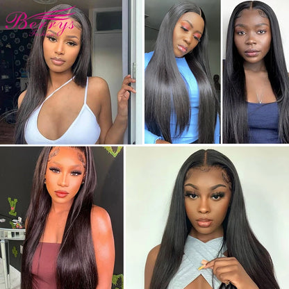 Berry's Fashion Hair Straight 13x6 HD Lace Front Human Hair Wigs Pre Plucked 5x5 Lace Closure Wig And 13x4 Lace Frontal Wig 250%