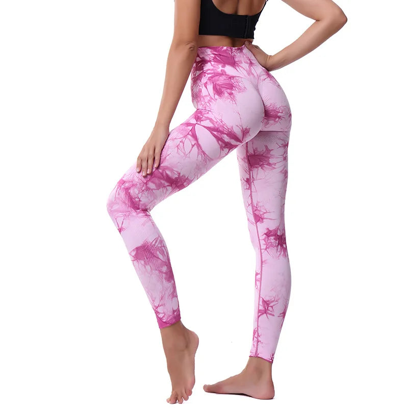 Stretchy High Waist Women Gym Yoga Leggings Seamless Athletic Exercise Fitness Pants Eye Catching Trainning Leggings