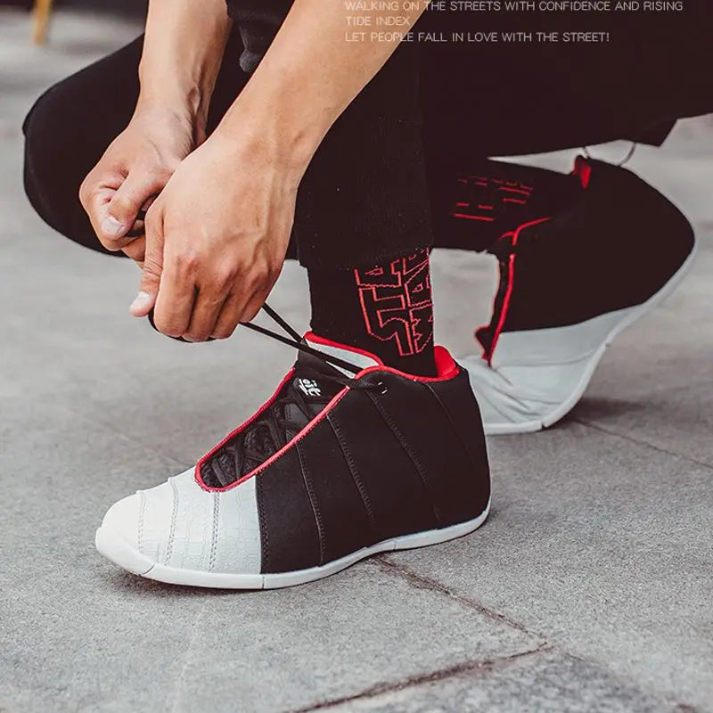 Voit/  Fashion Trend Basketball Shoes Color Splice Shock Absorbing Durable Non-slip Men's Sneakers Streetball Training Boots