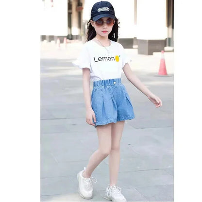 Kid 2025 Summer Denim s For Fashion Girl Princess Jeans Children Pants Shorts Flower Girls Clothing