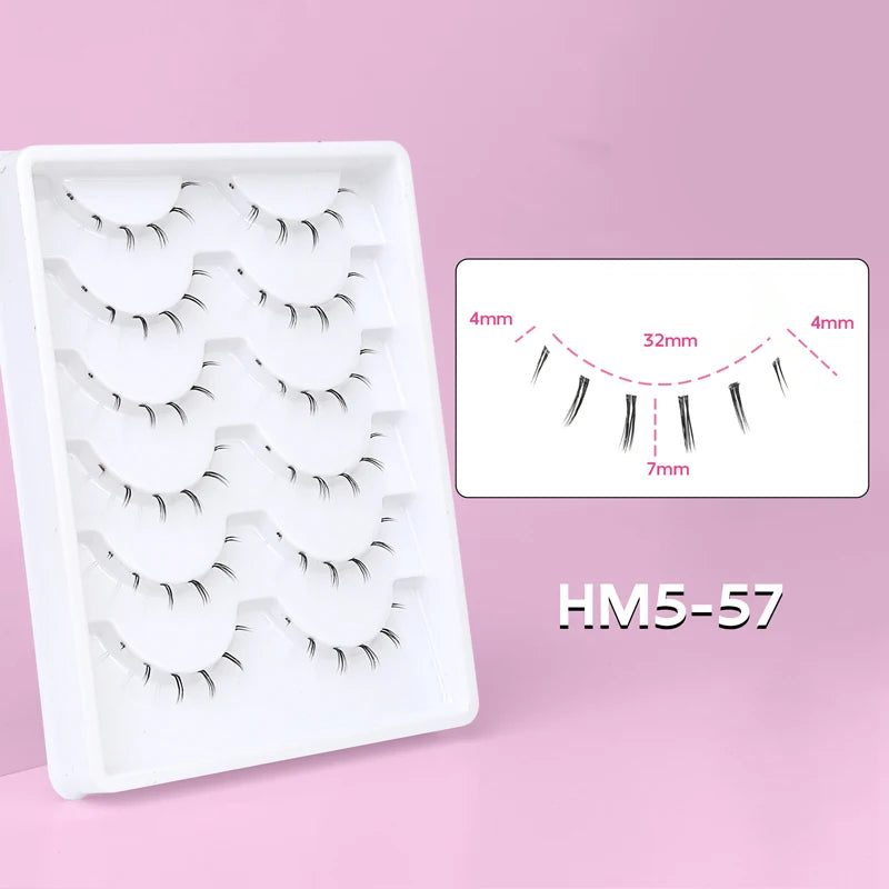 Lower Eyelashes Pack Under Eye Lashes Soft Lower Eyelashes 100% Handmade Clear Band Manga Bottom Lashes Makeup Tools