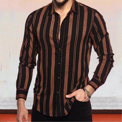 Men's Shirt Plaid Stripe Geometric Stand Collar Outdoor Street Print Long Sleeve Clothing Fashion Streetwear Designer Casual