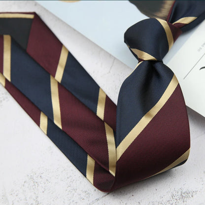 New Trendy Striped Neckties For Men Formal Silk Tie Polyester Jacquard Skinny Neck Tie Wedding Corbata 8cm Gravata Luxury Ties