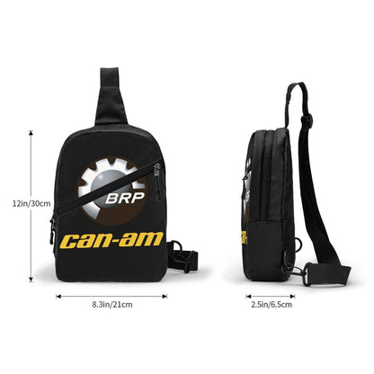 custom Motorcycle BRP Can-Am Print Sling Chest Bag Custom Crossbody Shoulder Backpack for Men Traveling Daypack