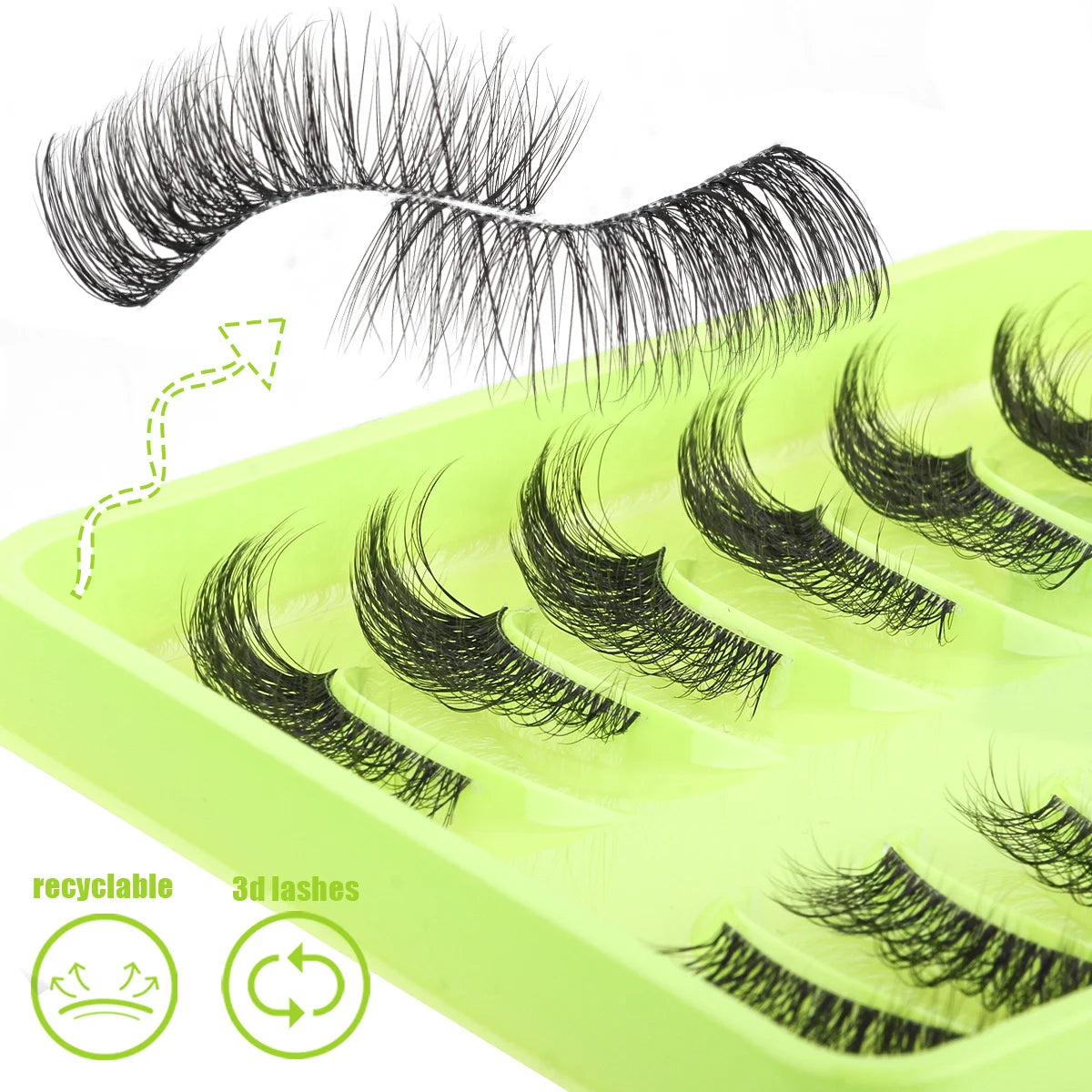 YSDO 3/10 Pairs Cat Eye Lash Wispy Half Lashes Natural False Eyelashes Extensions Fluffy Volume 3D Mink Lashes Makeup Faux Cils